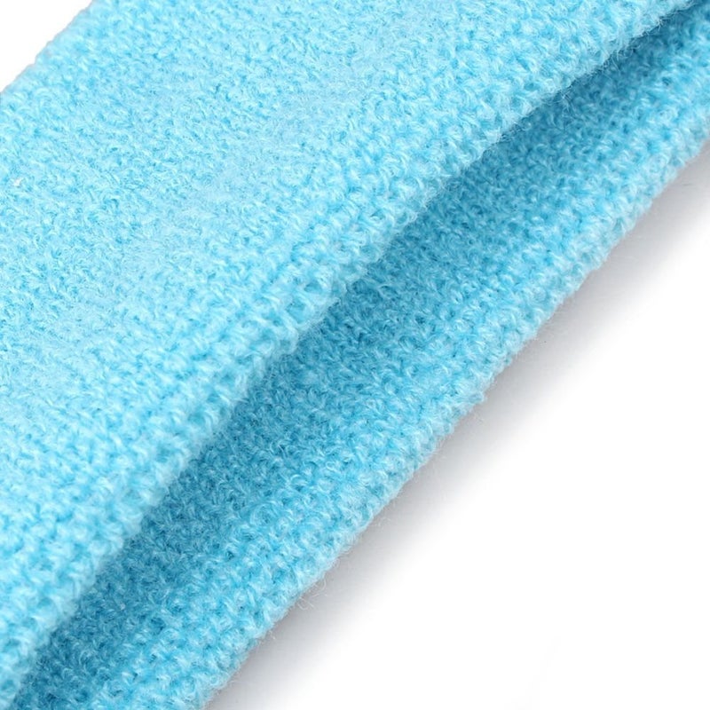 Mallofusa ? 10 PCS Cotton Sports Basketball Headband/Sweatband Head Sweat Band/Brace Gift Party Outdoor Activities (Light Blue) - Image 4